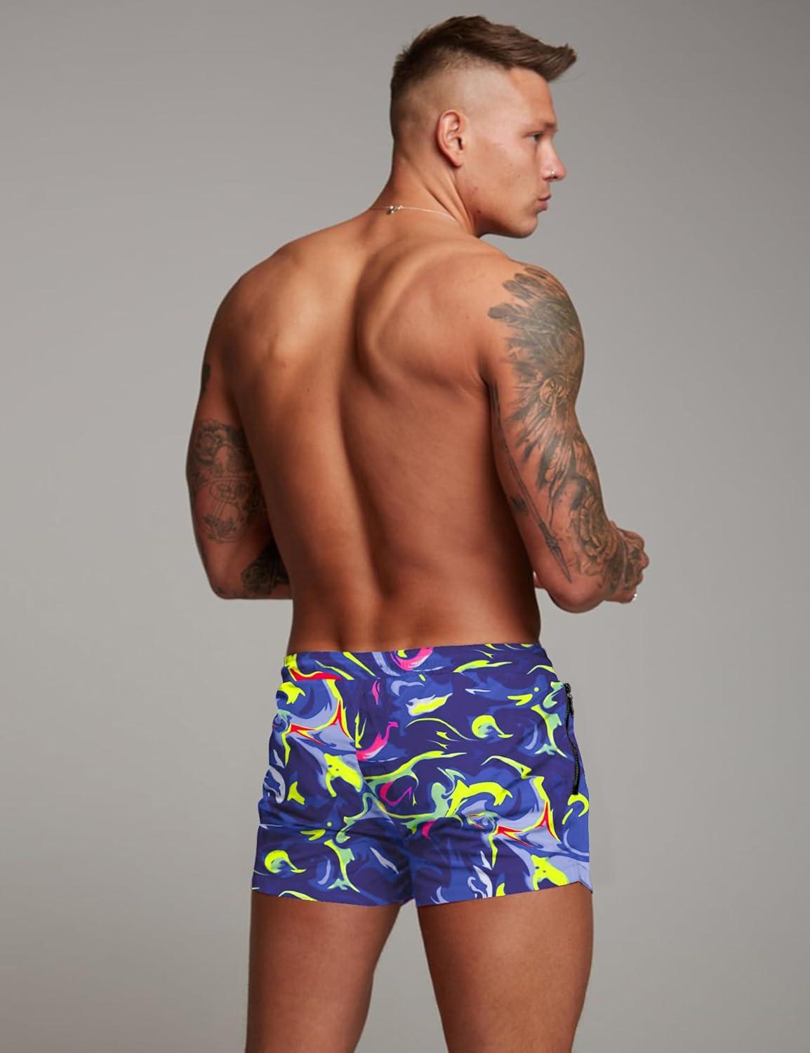 imageCOOFANDY Mens Swim Trunk Quick Dry Swimwear Mesh Lining Bathing Suit Swimsuit Board Beach Sport ShortNavy Blue Graffiti