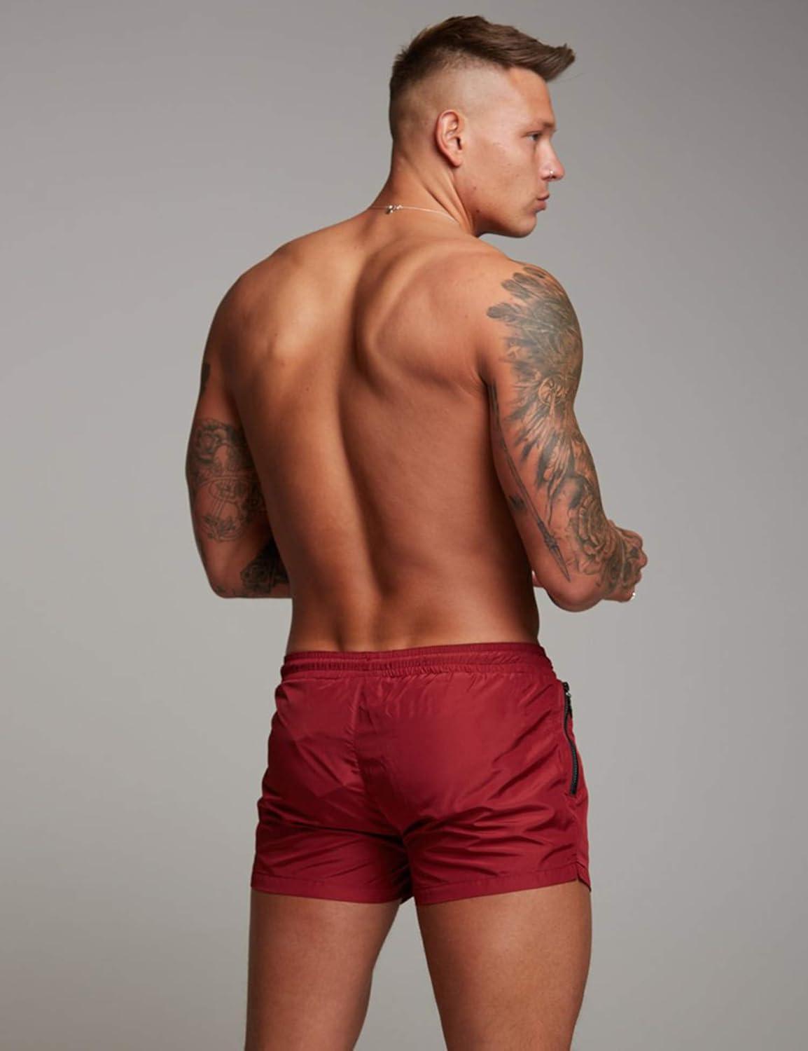 imageCOOFANDY Mens Swim Trunk Quick Dry Swimwear Mesh Lining Bathing Suit Swimsuit Board Beach Sport ShortRed