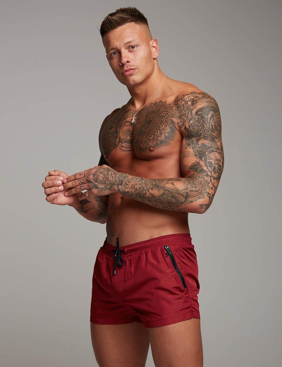 imageCOOFANDY Mens Swim Trunk Quick Dry Swimwear Mesh Lining Bathing Suit Swimsuit Board Beach Sport ShortRed