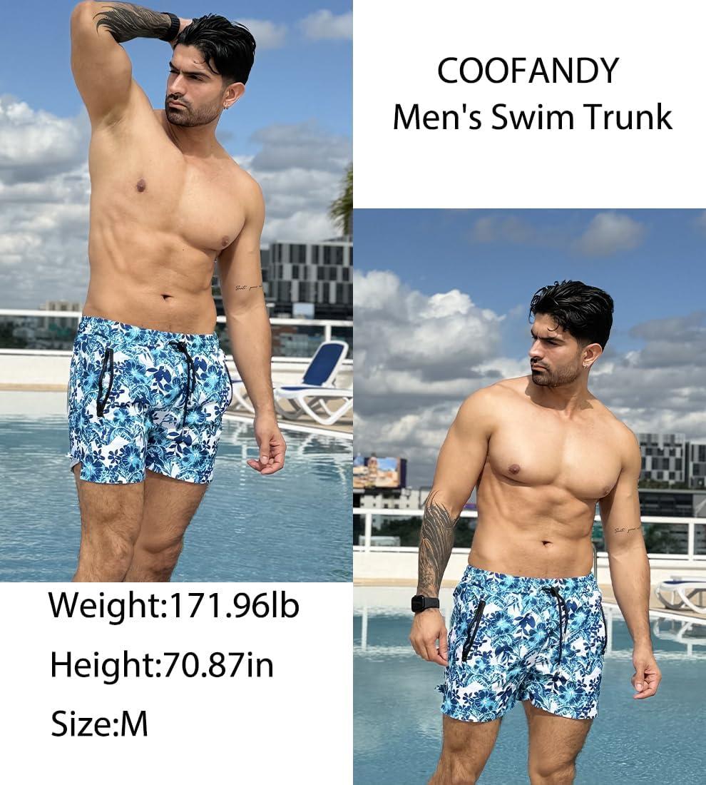 imageCOOFANDY Mens Swim Trunk Quick Dry Swimwear Mesh Lining Bathing Suit Swimsuit Board Beach Sport ShortSapphire Floral Print