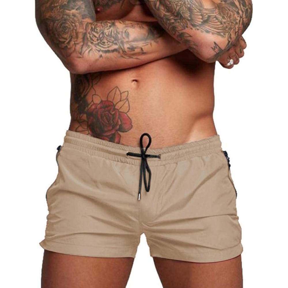 imageCOOFANDY Mens Swim Trunk Quick Dry Swimwear Mesh Lining Bathing Suit Swimsuit Board Beach Sport ShortKhaki
