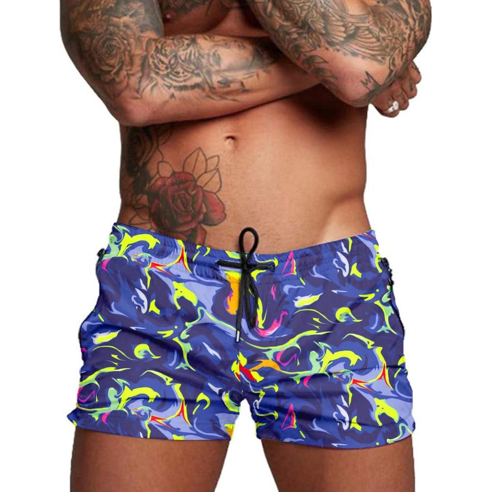 imageCOOFANDY Mens Swim Trunk Quick Dry Swimwear Mesh Lining Bathing Suit Swimsuit Board Beach Sport ShortNavy Blue Graffiti