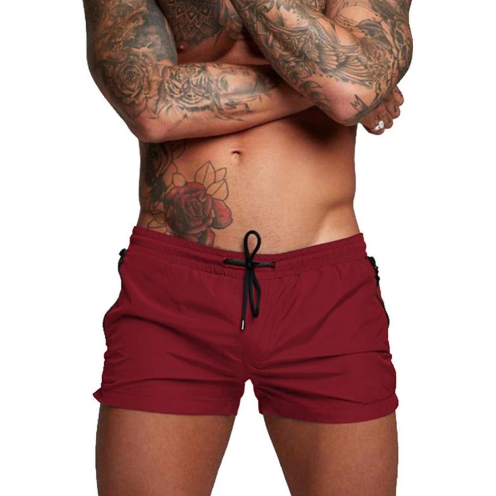imageCOOFANDY Mens Swim Trunk Quick Dry Swimwear Mesh Lining Bathing Suit Swimsuit Board Beach Sport ShortRed