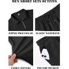 COOFANDY Men’s 2 Piece Set Summer Beach Vacation Outfits Quarter Zip Polo Shirt and Shorts Sets(1-black)