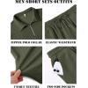 COOFANDY Men’s 2 Piece Set Summer Beach Vacation Outfits Quarter Zip Polo Shirt and Shorts Sets(Army Green)