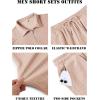 COOFANDY Men’s 2 Piece Set Summer Beach Vacation Outfits Quarter Zip Polo Shirt and Shorts Sets(Khaki)