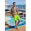 COOFANDY Men’s 7″ Swim Trunks with Compression Liner Stretch Swimming Shorts with Zipper Pockets(Fluorescent Green)