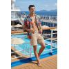 COOFANDY Men’s 7″ Swim Trunks with Compression Liner Stretch Swimming Shorts with Zipper Pockets(Khaki)