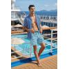 COOFANDY Men’s 7″ Swim Trunks with Compression Liner Stretch Swimming Shorts with Zipper Pockets(Light Blue – Whales)