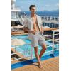 COOFANDY Men’s 7″ Swim Trunks with Compression Liner Stretch Swimming Shorts with Zipper Pockets(Light Grey)