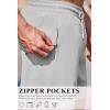 COOFANDY Men’s 7″ Swim Trunks with Compression Liner Stretch Swimming Shorts with Zipper Pockets(Light Grey)
