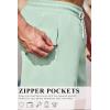 COOFANDY Men’s 7″ Swim Trunks with Compression Liner Stretch Swimming Shorts with Zipper Pockets(Mint Green)