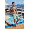 COOFANDY Men’s 7″ Swim Trunks with Compression Liner Stretch Swimming Shorts with Zipper Pockets(Mint Green)