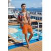 COOFANDY Men’s 7″ Swim Trunks with Compression Liner Stretch Swimming Shorts with Zipper Pockets(Orange)