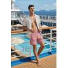 COOFANDY Men’s 7″ Swim Trunks with Compression Liner Stretch Swimming Shorts with Zipper Pockets(Pink – Turtles)