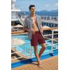 COOFANDY Men’s 7″ Swim Trunks with Compression Liner Stretch Swimming Shorts with Zipper Pockets(Wine)