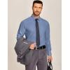 COOFANDY Men’s Business Dress Shirts Wrinkle Free Long Sleeve Regular Fit Dress Shirt Textured Casual Button Down Shirts(Blue)