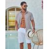 COOFANDY Mens Button Down Shirt Short Sleeve Casual Stylish Cotton Shirts Linen Textured Summer Beach Wedding Shirt(Light Grey)