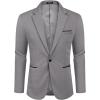 COOFANDY Men’s Casual Blazer Jacket Slim Fit Sports Coat Business Suit Jackets One Button(Grey)