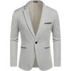 COOFANDY Men’s Casual Blazer Jacket Slim Fit Sports Coat Business Suit Jackets One Button(Light Gray)