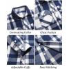COOFANDY Men’s Flannel Long Sleeve Plaid Button Down Shirt with Pockets(Blue)