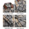 COOFANDY Men’s Flannel Long Sleeve Plaid Button Down Shirt with Pockets(Grey)