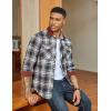 COOFANDY Men’s Flannel Long Sleeve Plaid Button Down Shirt with Pockets(Navy)