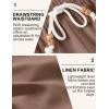 COOFANDY Mens Linen Shorts Casual Drawstring Elastic Waist Lightweight Summer Vacation Beach Shorts(Brown)