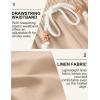 COOFANDY Mens Linen Shorts Casual Drawstring Elastic Waist Lightweight Summer Vacation Beach Shorts(Dark Beige)