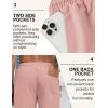 COOFANDY Mens Linen Shorts Casual Drawstring Elastic Waist Lightweight Summer Vacation Beach Shorts(Pink)