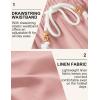 COOFANDY Mens Linen Shorts Casual Drawstring Elastic Waist Lightweight Summer Vacation Beach Shorts(Pink)