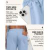 COOFANDY Mens Linen Shorts Casual Drawstring Elastic Waist Lightweight Summer Vacation Beach Shorts(Sky Blue)