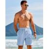 COOFANDY Mens Linen Shorts Casual Drawstring Elastic Waist Lightweight Summer Vacation Beach Shorts(Sky Blue)