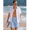 COOFANDY Mens Linen Shorts Casual Drawstring Elastic Waist Lightweight Summer Vacation Beach Shorts(Sky Blue)