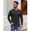 COOFANDY Men’s Long Sleeve Tee Shirts Crew Neck T-Shirt Casual Pullover Basic Tees Soft Stretch Tshirts(Black&grey)