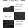 COOFANDY Men’s Long Sleeve Tee Shirts Crew Neck T-Shirt Casual Pullover Basic Tees Soft Stretch Tshirts(Black&grey)