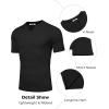 COOFANDY Mens Muscle T-Shirts V-Neck Slim Fit Workout Shirt Short Sleeve Longline Gym Athletic Tee Shirts(Solid Color-black)