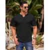 COOFANDY Mens Muscle T-Shirts V-Neck Slim Fit Workout Shirt Short Sleeve Longline Gym Athletic Tee Shirts(Solid Color-black)