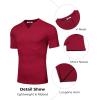 COOFANDY Mens Muscle T-Shirts V-Neck Slim Fit Workout Shirt Short Sleeve Longline Gym Athletic Tee Shirts(Solid Color-wine Red)