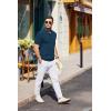 COOFANDY Mens Slim Fit Knit Polo Shirts Business Lightweight Polo Sweater Casual Summer Ribbed Textured Collared T Shirt(Blue)