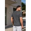 COOFANDY Mens Slim Fit Knit Polo Shirts Business Lightweight Polo Sweater Casual Summer Ribbed Textured Collared T Shirt(Dark Grey)