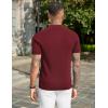 COOFANDY Mens Slim Fit Knit Polo Shirts Business Lightweight Polo Sweater Casual Summer Ribbed Textured Collared T Shirt(Dark Red)