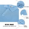 COOFANDY Mens Slim Fit Knit Polo Shirts Business Lightweight Polo Sweater Casual Summer Ribbed Textured Collared T Shirt(Light Blue)