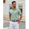 COOFANDY Men’s Stretch Dress Shirts Short Sleeve Wrinkle Free Casual Button Down Shirts(Light Green-flower)