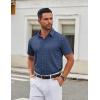 COOFANDY Men’s Stretch Dress Shirts Short Sleeve Wrinkle Free Casual Button Down Shirts(Navy-white)