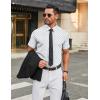 COOFANDY Men’s Stretch Dress Shirts Short Sleeve Wrinkle Free Casual Button Down Shirts(White-blue)