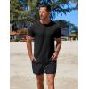 COOFANDY Mens Swim Shirt UPF 50+ Rash Guard Beach Tshirt Workout Quick Dry T Shirts for Running, Surfing and Hiking(Black&deep Grey)