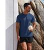 COOFANDY Mens Swim Shirt UPF 50+ Rash Guard Beach Tshirt Workout Quick Dry T Shirts for Running, Surfing and Hiking(Black&navy Blue)