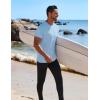 COOFANDY Mens Swim Shirt UPF 50+ Rash Guard Beach Tshirt Workout Quick Dry T Shirts for Running, Surfing and Hiking(Blue)