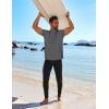 COOFANDY Mens Swim Shirt UPF 50+ Rash Guard Beach Tshirt Workout Quick Dry T Shirts for Running, Surfing and Hiking(Deep Grey)